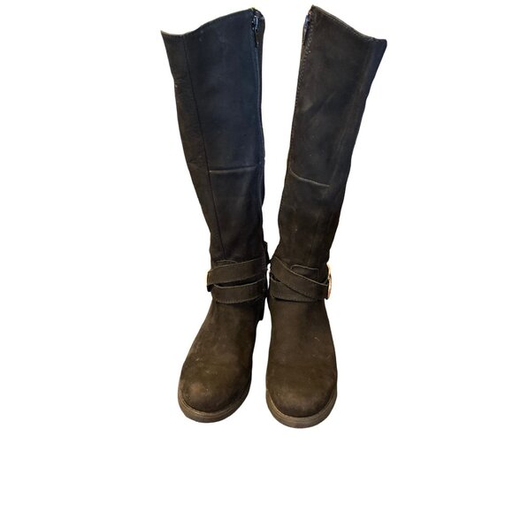 Steve Madden Women’s Amill Black Leather Riding Boots size 6.5 - Picture 3 of 11